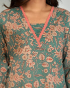 Women’s Teal Floral Co-Ord Set – Printed