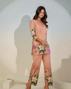 Peach Floral Co-Ord Set for Women – Elegant Printed Outfit