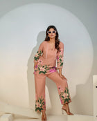 Peach Floral Co-Ord Set for Women – Elegant Printed Outfit