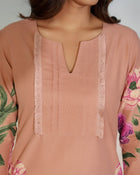 Peach Floral Co-Ord Set for Women – Elegant Printed Outfit