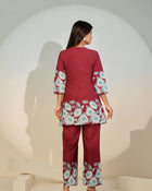 Maroon Bloom Luxe Co-Ord Set