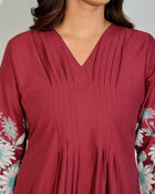 Maroon Bloom Luxe Co-Ord Set