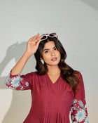 Maroon Bloom Luxe Co-Ord Set