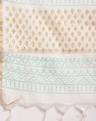 Aqua Bloom Floral Printed Kurta Pant Dupatta Set