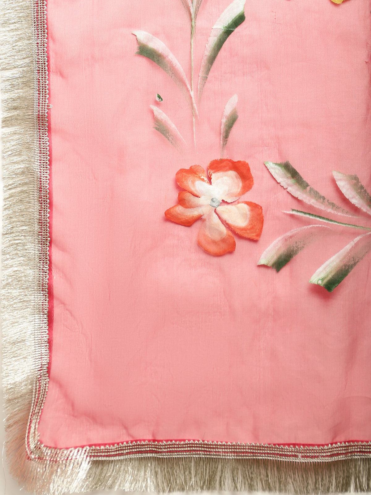 Aurora Thread Floral Embroidered Round-Neck Straight Kurta With Trousers & Dupatta