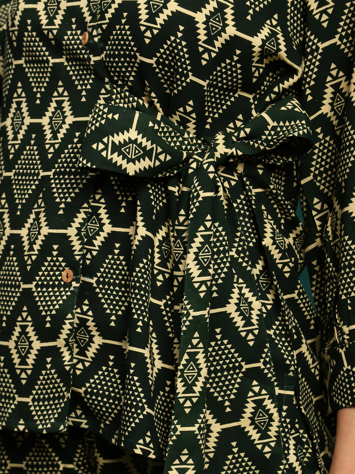 Forest Muse Printed Rayon Tunic & Trouser Co-Ord Set