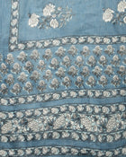 Bluebell Charm Floral Printed Gotta Patti Pure Cotton A-Line Kurta With Trouser & Dupatta Set