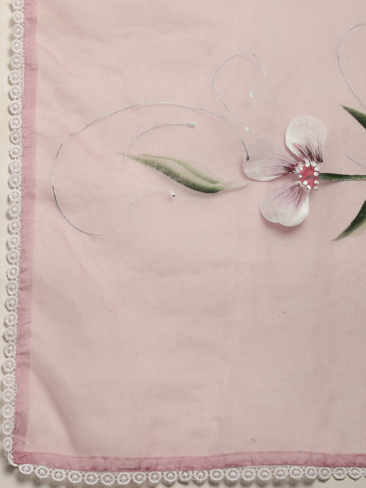 Orchid Bloom Embroidered Round-Neck Kurta With Trouser & Dupatta
