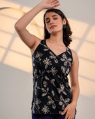 Midnight Bloom Cotton Top