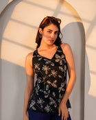 Midnight Bloom Cotton Top